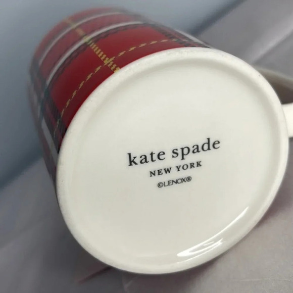 KATE SPADE Lenox Christmas Paid 10oz Mug Red 295.7ml Dishwasher Microwave Safe - Picture 4 of 5
